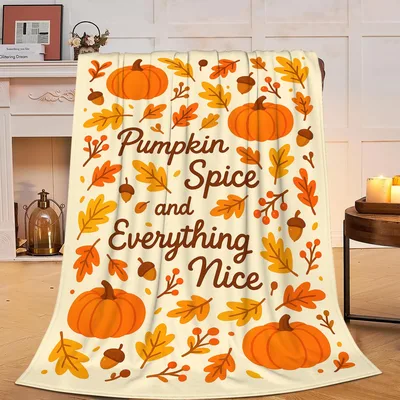 Pumpkin Spice and Everything Blanket: Cozy Fall Design with Pumpkins