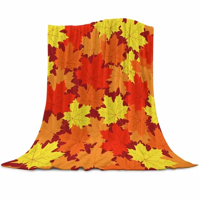 Maple Leaves Autumn Pattern Blanket No. 2: Cozy Fall Fleece Design