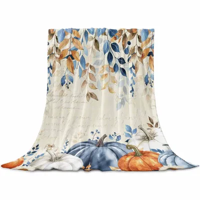 Blue Pumpkins and Eucalyptus Blanket: A Rustic Fall Throw