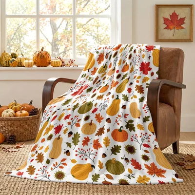 Fall Leaves and Pumpkins Blanket: A Harvest Pattern for Autumn Days