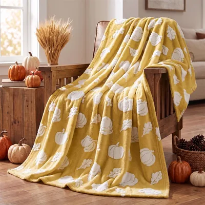 Pumpkin Leaves Pattern Blanket