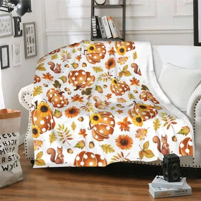 Fall Pumpkins and Sunflowers Blanket No. 2 – Fall Pumpkins