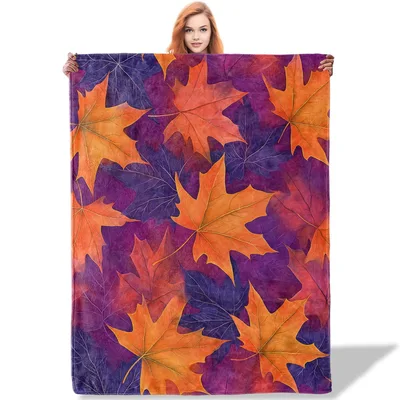Autumn Maple Leaves Pattern Blanket: Vibrant Fall Foliage Design