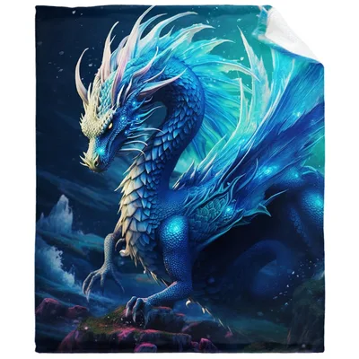 Blue Dragon Blanket: Fantasy Art for Cozy Nights