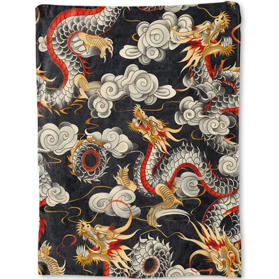 Cloud Pattern Blanket: Dragon Cloud Motif Throw for Fantasy Lovers