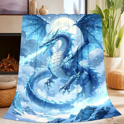 Ice Dragon Fantasy Blanket