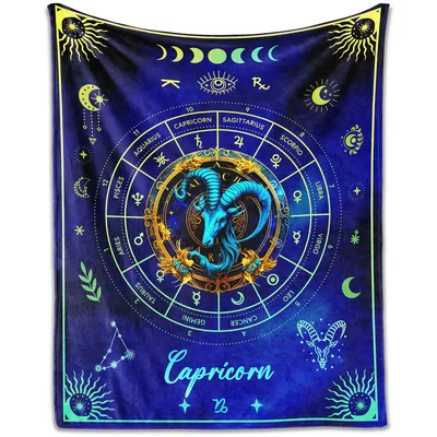 Capricorn Zodiac Wheel Design Blanket