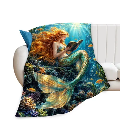 Mermaid Under the Sea Blanket