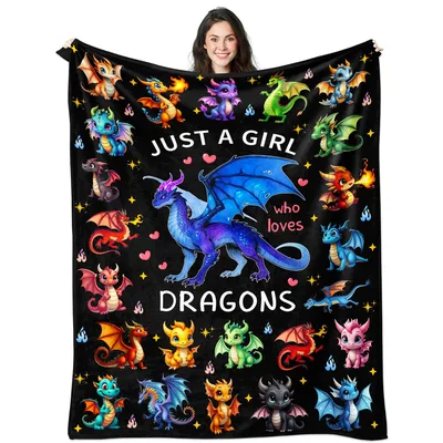 Just a Girl Blanket: Dragon Lovers Design