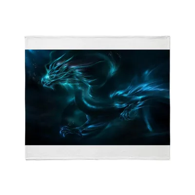 Blue Dragons in Dark Blanket: Ethereal Blue Dragon Art