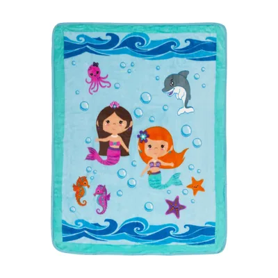 Mermaids Undersea Adventure Blanket featuring cartoon princesses