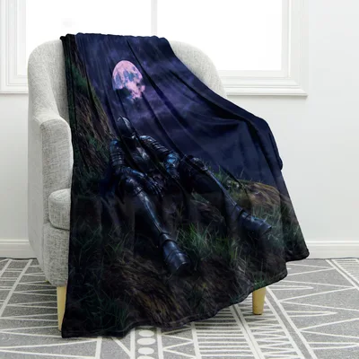 Dark Moon Fantasy Knight Blanket