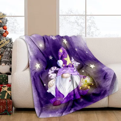 Sleepy Purple Gnome Blanket: Cozy Fantasy Design for Dreamers