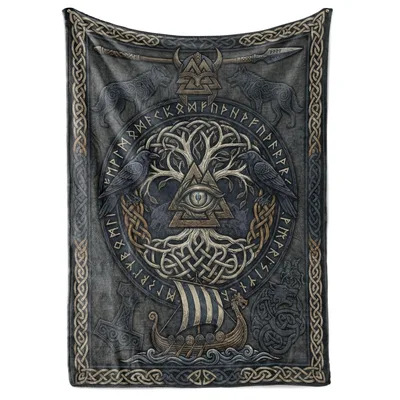 Celtic Tree of Life Blanket featuring Norse mythology art