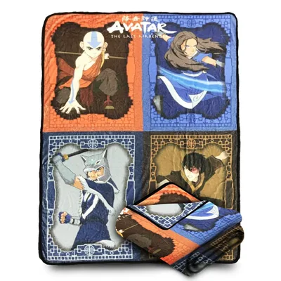 Four Elements Heroes Grid Blanket: Avatar Character Art Design