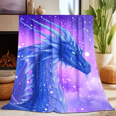Purple Dragon in Galaxy Blanket