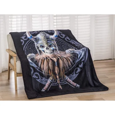 Viking Skull with Horned Blanket: Fantasy Skull Art Design