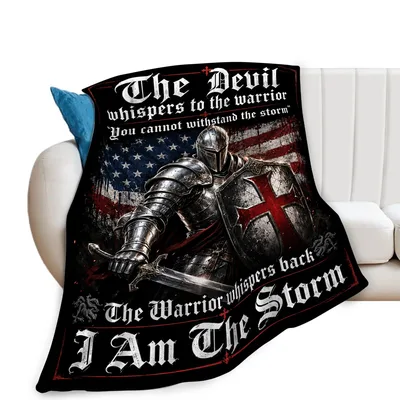 Medieval Knight Blanket: I Am The Storm Warrior Design