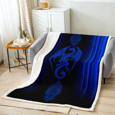 Blue Dragon Paisley Ombre Blanket Fantasy Fleece Design