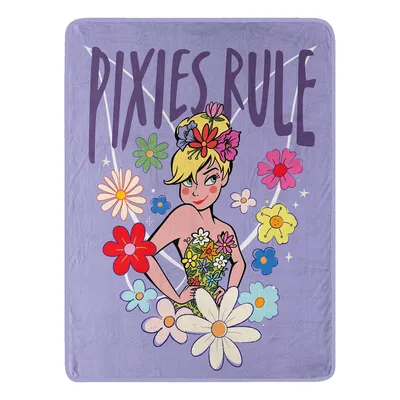 Pixies Rule Fairy Blanket: Retro Floral Fairy Design