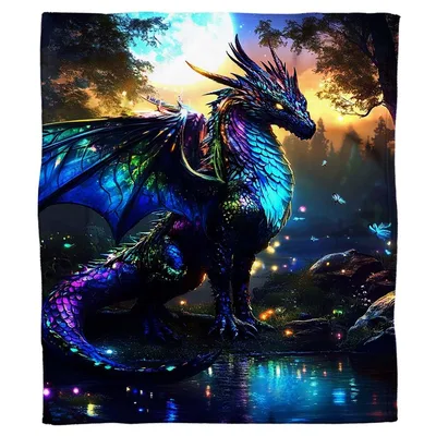 Neon Dragon by Lake Blanket: Iridescent Fantasy Art