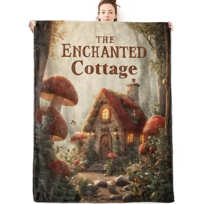 The Enchanted Cottage Mushroom Blanket: A Whimsical Forest Home