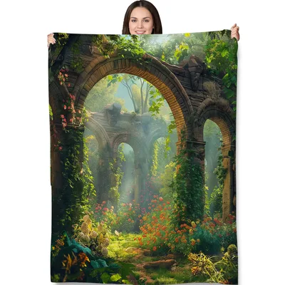 Mystical Ancient Archway Garden Blanket