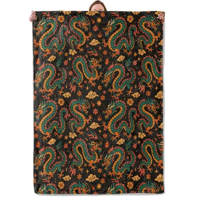 Oriental Dragon Pattern Design Blanket featuring green serpents