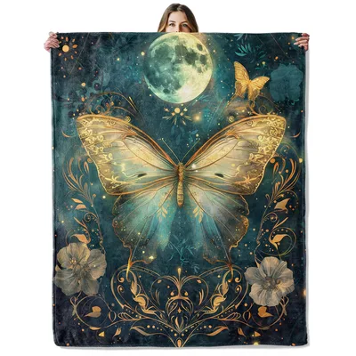 Golden Butterfly Under Moon Blanket