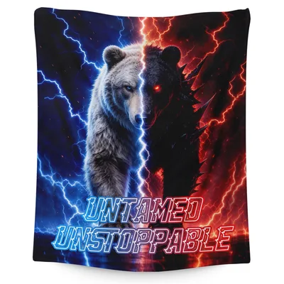 Untamed Unstoppable Bears Lightning Blanket features a split