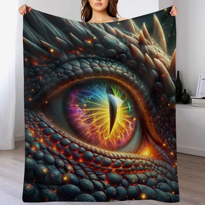Dragon Eye Close-Up Blanket: A Majestic Fantasy Gaze