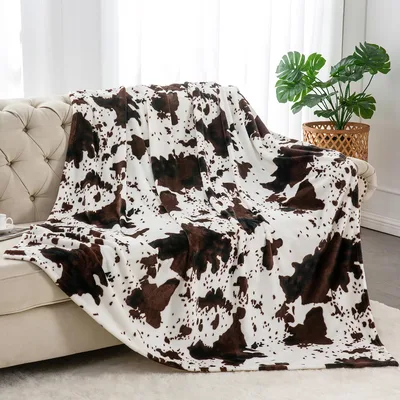 Cow Print Blanket for Farm Lovers and Country Style Decor