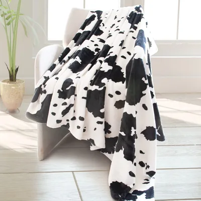 Holstein Spotted Cow Print Blanket for Cozy Days