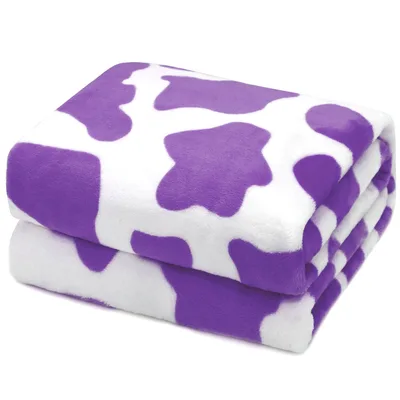 Purple Cow Print Blanket for Cozy Couch Days