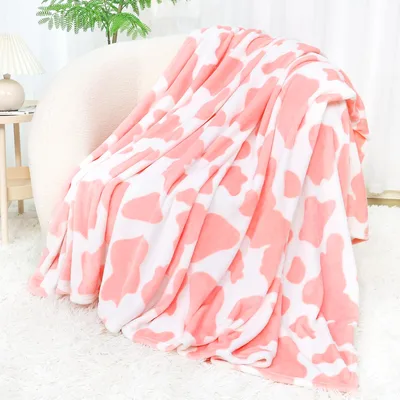 Cow Print Throw Blanket for Pink-Loving Cow Fans