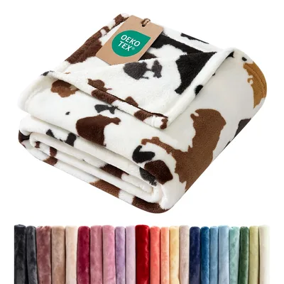 Brown and Black Cow Blanket for Cozy Farm-Lovers