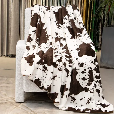 Brown Cow Spot Blanket: Classic Faux Hide Pattern for Farm Lovers