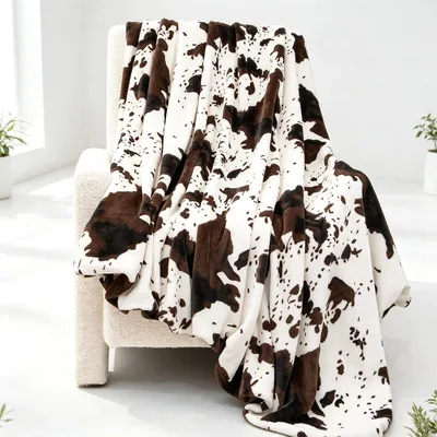 Brown Cow Print Blanket: Classic Spotted Pattern for Farm Lovers