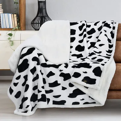 Cow Spot Reverse Ivory Blanket for Farm Animal Lovers