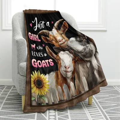 Farm Animal Lover Blanket Just a Girl Who Loves Goats Design