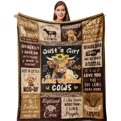 Live Like Someone Left Blanket for Highland Cow Lovers