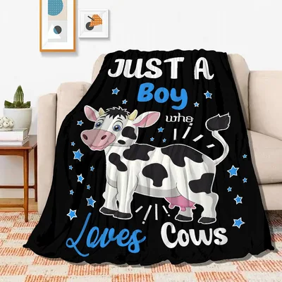 Cow and Chicken Blanket: Just A Boy Who Loves Cows Design