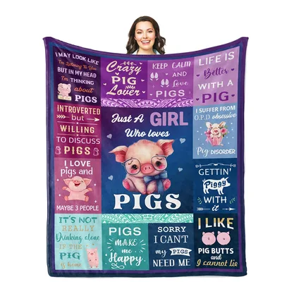 Just a Girl Blanket: A Collage of Pig Love and Humor