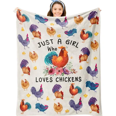 Chicken Print Blanket: Just a Girl Who Loves Chickens Design