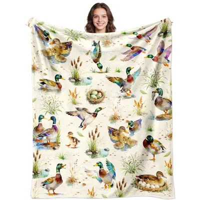 Vintage Duck Blanket: Mallard Waterfowl Pattern for Nature Lovers