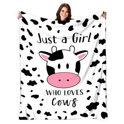 Cow Print Girl Blanket: Just a Girl Who Loves Cows Design