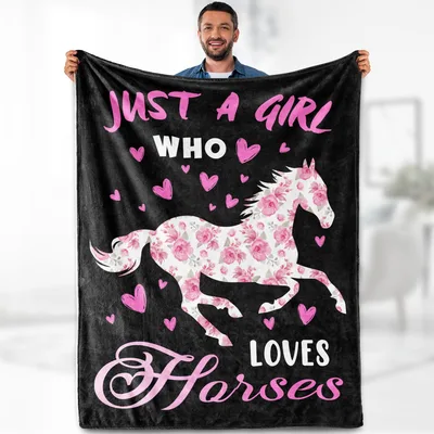 Pink Horse Blanket: Just a Girl Who Loves Horses Design