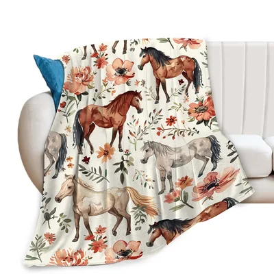 Chicken Print Horse Blanket featuring watercolor equestrian art