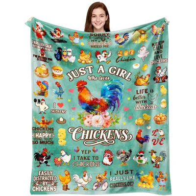 Chicken Lover Farm Animals Blanket