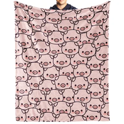 Cute Pig Faces Pattern Blanket for Farm Animal Lovers